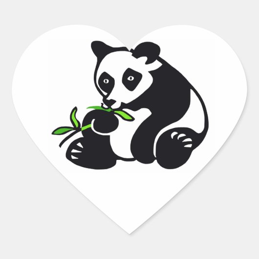I love Panda BEARS - Wildlife - Nature -China Hart Sticker (Voorkant)