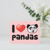 I Love Pandas Briefkaart (Staand voorkant)