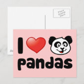 I Love Pandas Briefkaart (Voorkant / Achterkant)