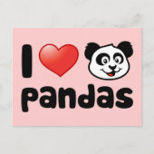 I Love Pandas Briefkaart (Voorkant)