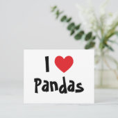 I Love Pandas Briefkaart (Staand voorkant)