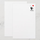 I Love Pandas Briefpapier (Voorkant / Achterkant)