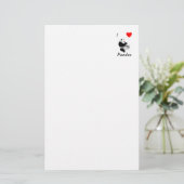 I Love Pandas Briefpapier (Staand voorkant)