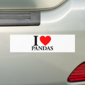 I Love Pandas Bumpersticker (Op auto)