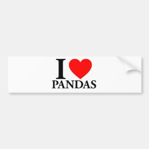 I Love Pandas Bumpersticker
