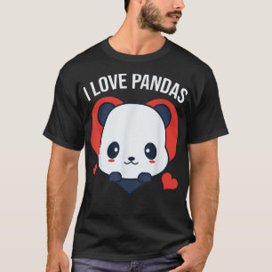 I Love Pandas Heart Shape Cute Panda Beer T-shirt