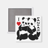 I Love Pandas Magneet (Voorkant / Achterkant)