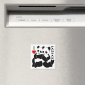 I Love Pandas Magneet (Insitu (Vaatwasser))