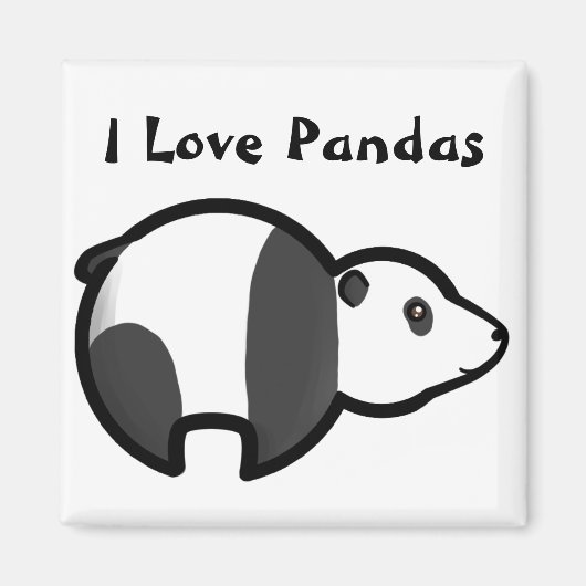 I Love Pandas Magneet (Voorkant)