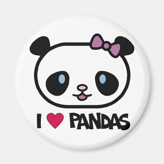 I Love Pandas Magneet (Voorkant)