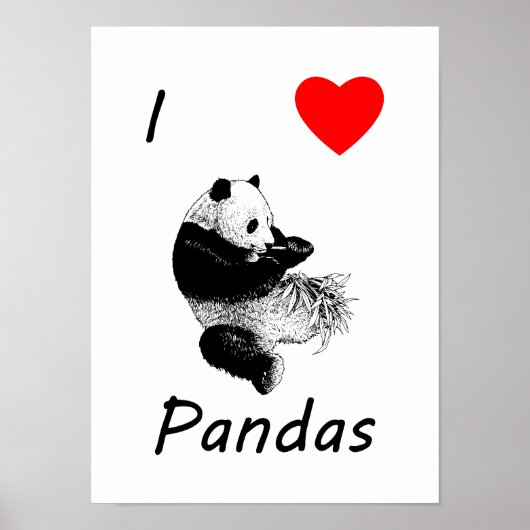 I Love Pandas Poster (Voorkant)