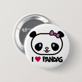 I Love Pandas Ronde Button 5,7 Cm (Voorkant /achterkant)