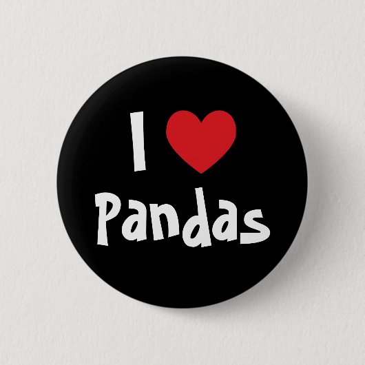 I Love Pandas Ronde Button 5,7 Cm (Voorkant)