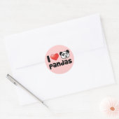 I Love Pandas Ronde Sticker (Envelop)
