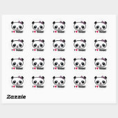 I Love Pandas Ronde Sticker (Vel)