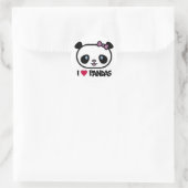 I Love Pandas Ronde Sticker (Tas)