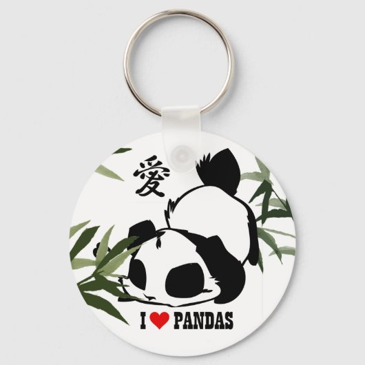 I Love Pandas Sleutelhanger (Voorkant)
