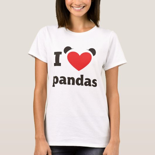 I Love Pandas T-shirt (Voorkant)