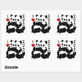 I Love Pandas Vierkante Sticker (Vel)