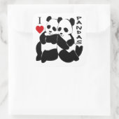 I Love Pandas Vierkante Sticker (Tas)
