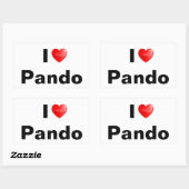 I love Pando Rechthoekige Sticker (Vel)