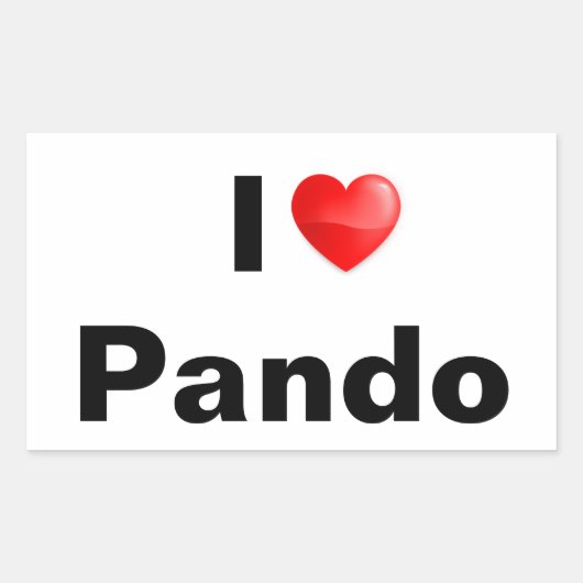 I love Pando Rechthoekige Sticker (Voorkant)