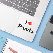 I love Pando Sticker (Laptop met iPhone)