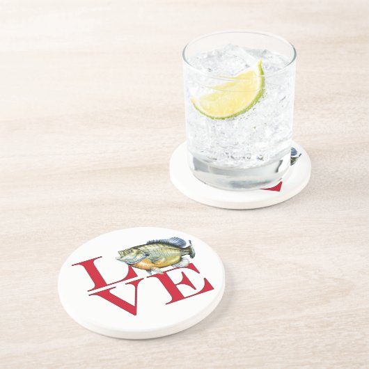 I Love Panfish Zandsteen Onderzetter (Zijkant)