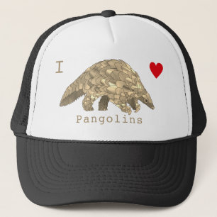 I Love Pangolin Endangered Species Animal Wildlife Trucker Pet