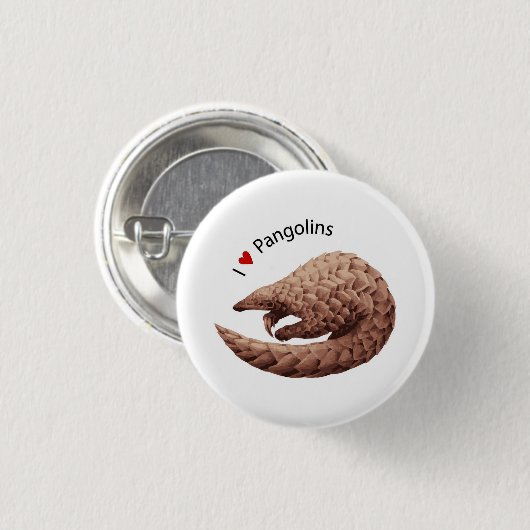 I Love Pangolins Button (Voorkant /achterkant)