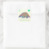 I Love Pangolins Engevaarlijk Animal Psychedelic A Vierkante Sticker (Tas)