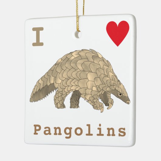 I Love Pangolins Slogan Keramisch Ornament (Links)