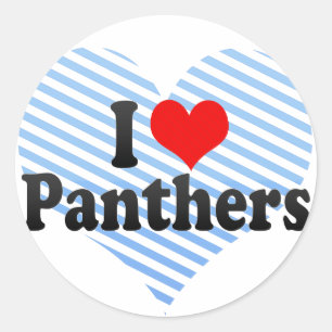 I Love Panthers Ronde Sticker
