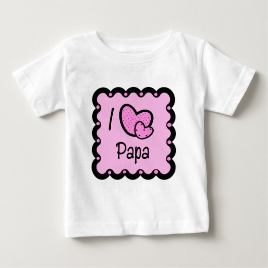 I Love Papa Cute T-Shirt (Voorkant)