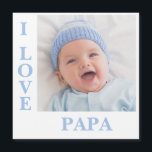 I Love Papa Typography Photo Magnetic Kaart<br><div class="desc">Lieve fotokaart met "I L-O-V-E Papa-typografie. Voeg uw eigen foto toe om aan te passen. Zo schattig!</div>