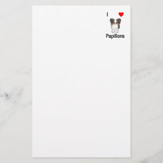 I Love Papillons (afbeelding) Briefpapier