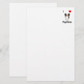 I Love Papillons (afbeelding) Briefpapier (Voorkant / Achterkant)