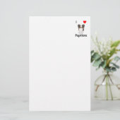 I Love Papillons (afbeelding) Briefpapier (Staand voorkant)