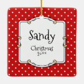 I Love Papillons (white & black) Hearts Dogs Cute Keramisch Ornament (Achterkant)