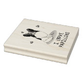 I Love Papillons (white & black) Hearts Dogs Cute Rubberstempel (Stempel)