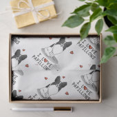 I Love Papillons (white & black) Hearts Dogs Cute Tissuepapier (Geschenk)