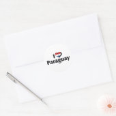 I Love Paraguay Flag Ronde Sticker (Envelop)