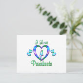 I Love Parakeets Briefkaart (Staand voorkant)