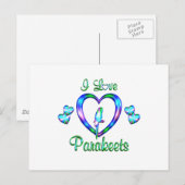 I Love Parakeets Briefkaart (Voorkant / Achterkant)