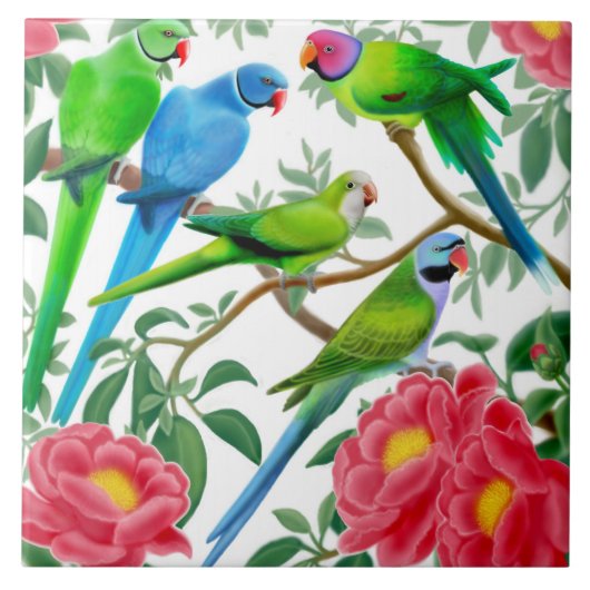 I Love Parakeets Tile Tegeltje (Voorkant)