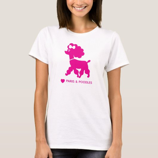 I Love Paris and Poodles Schattige T-shirt op maat (Voorkant)