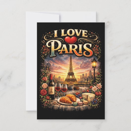 I Love Paris Bedankkaart (Voorkant)
