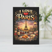 I Love Paris Bedankkaart (Staand voorkant)