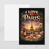 I Love Paris Bedankkaart (Voorkant / Achterkant)
