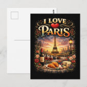 I Love Paris Briefkaart (Voorkant / Achterkant)